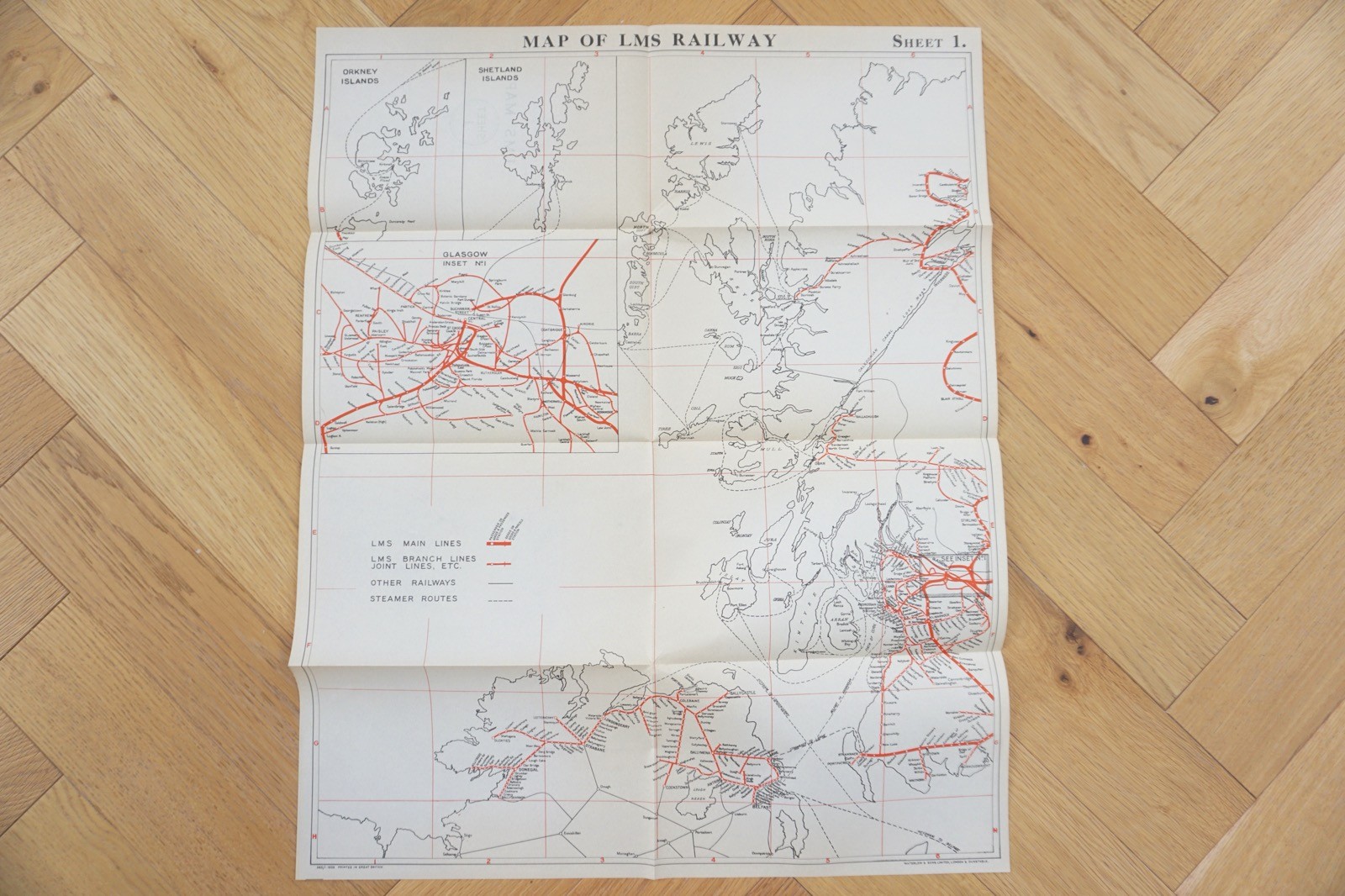 1939 List of Stations & Map (x4) of the LMS Londond Midland Scotland