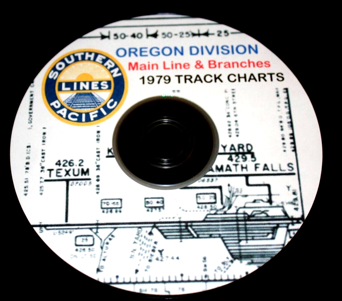 Southern Pacific RR 1979 Oregon Divison Track Chart PDF pages on DVD