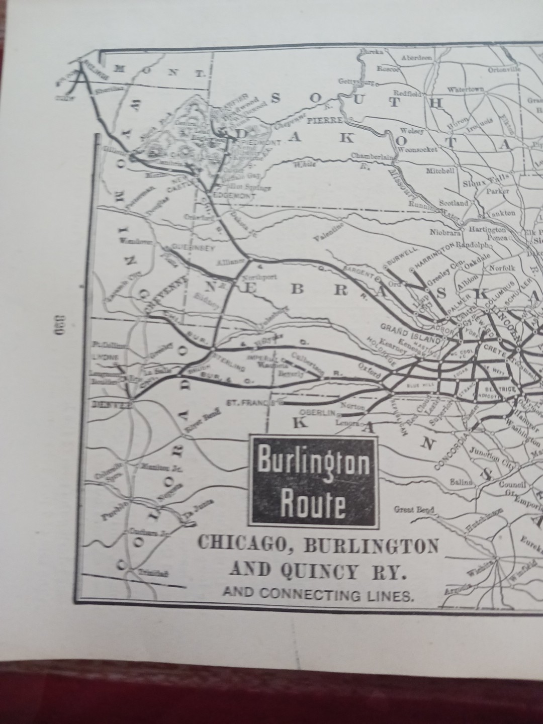 1905 RAILROAD Map BURLINGTON ROUTE Chicago Burlington & QUINCY Railway All Lines
