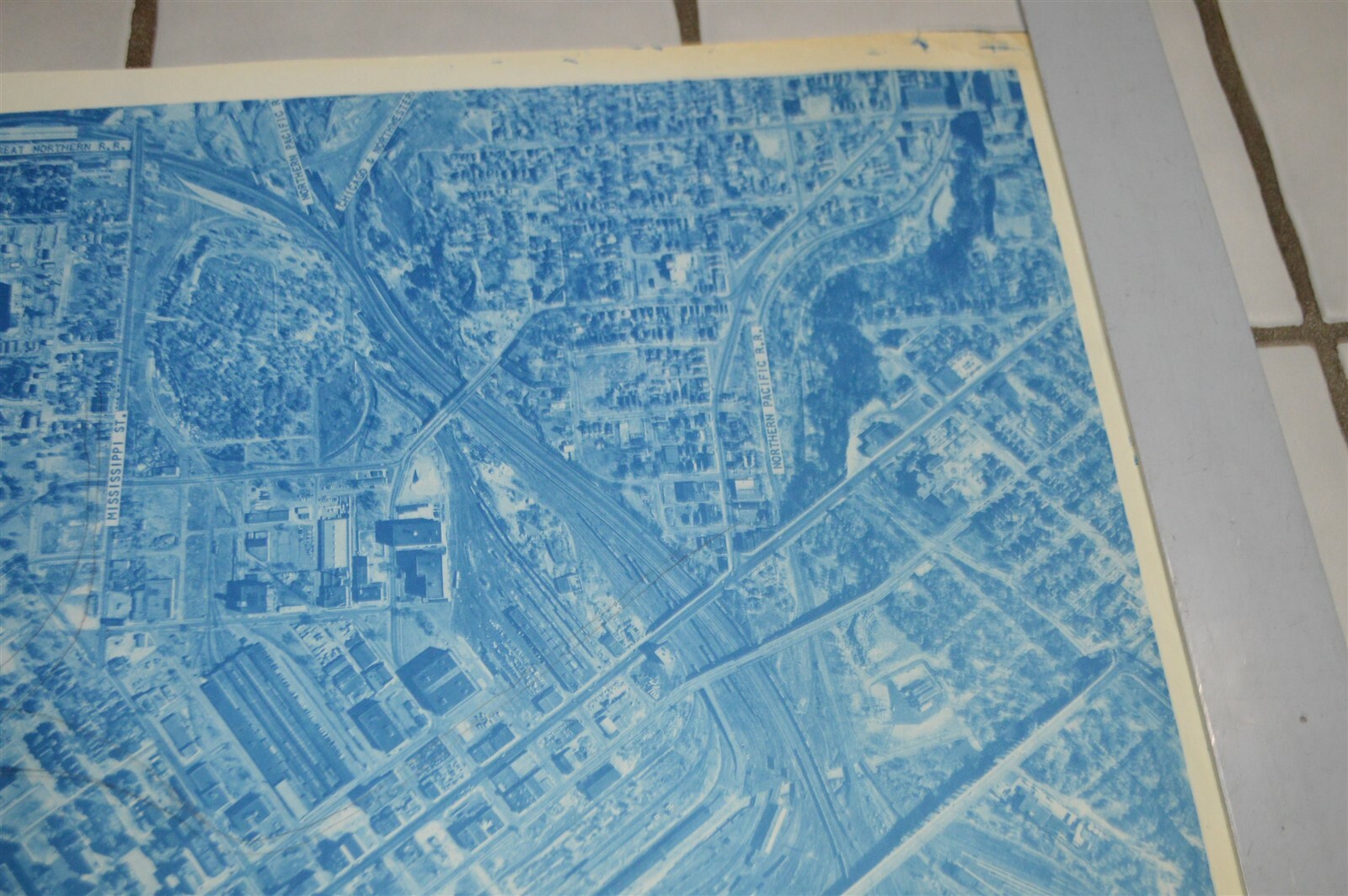 1958 Minnesota Hwy Dept St. Paul Map Railroads Union Station Milwaukee Road