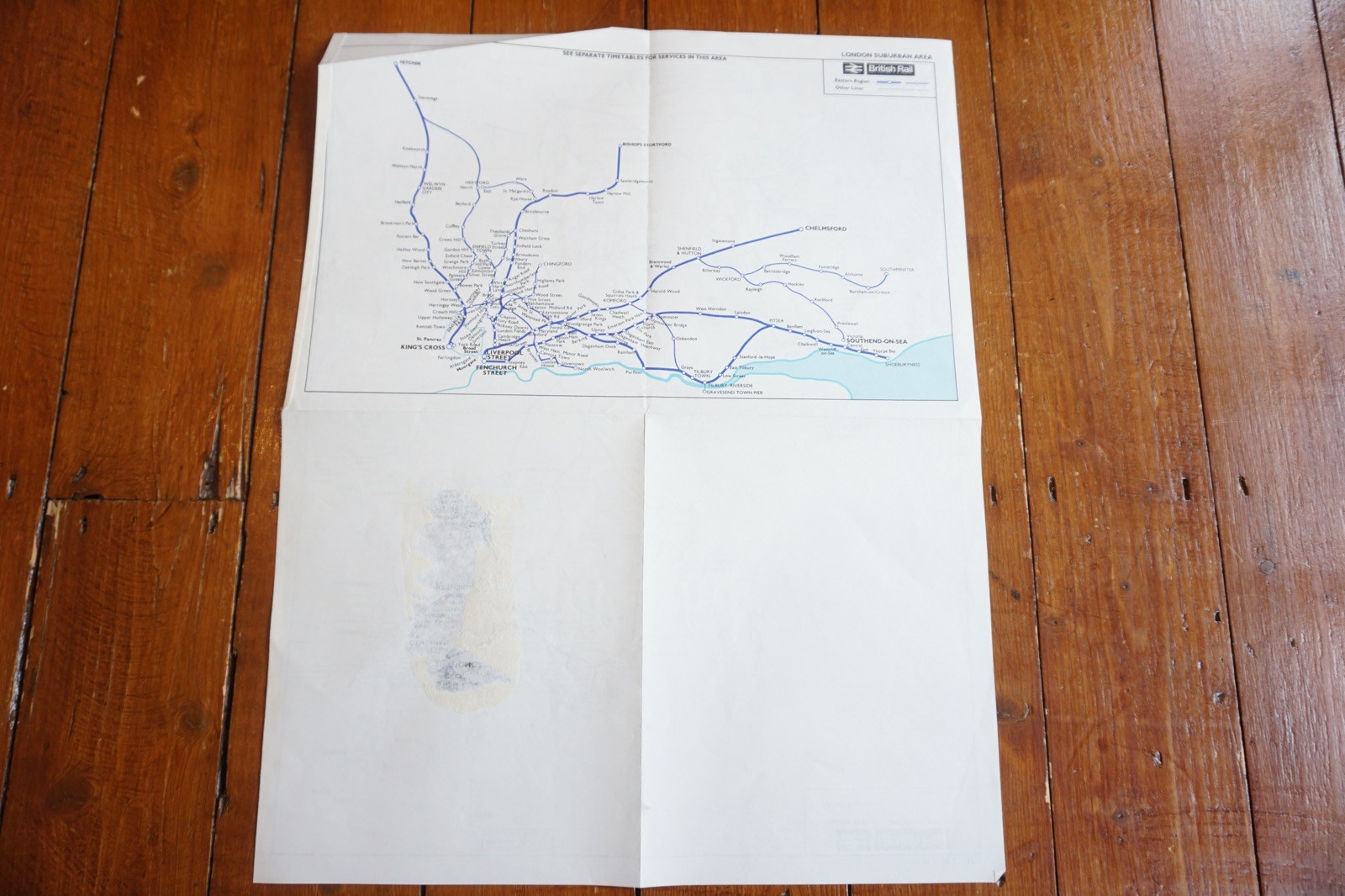 June 1965 Eastern Region British Rail Railway Map