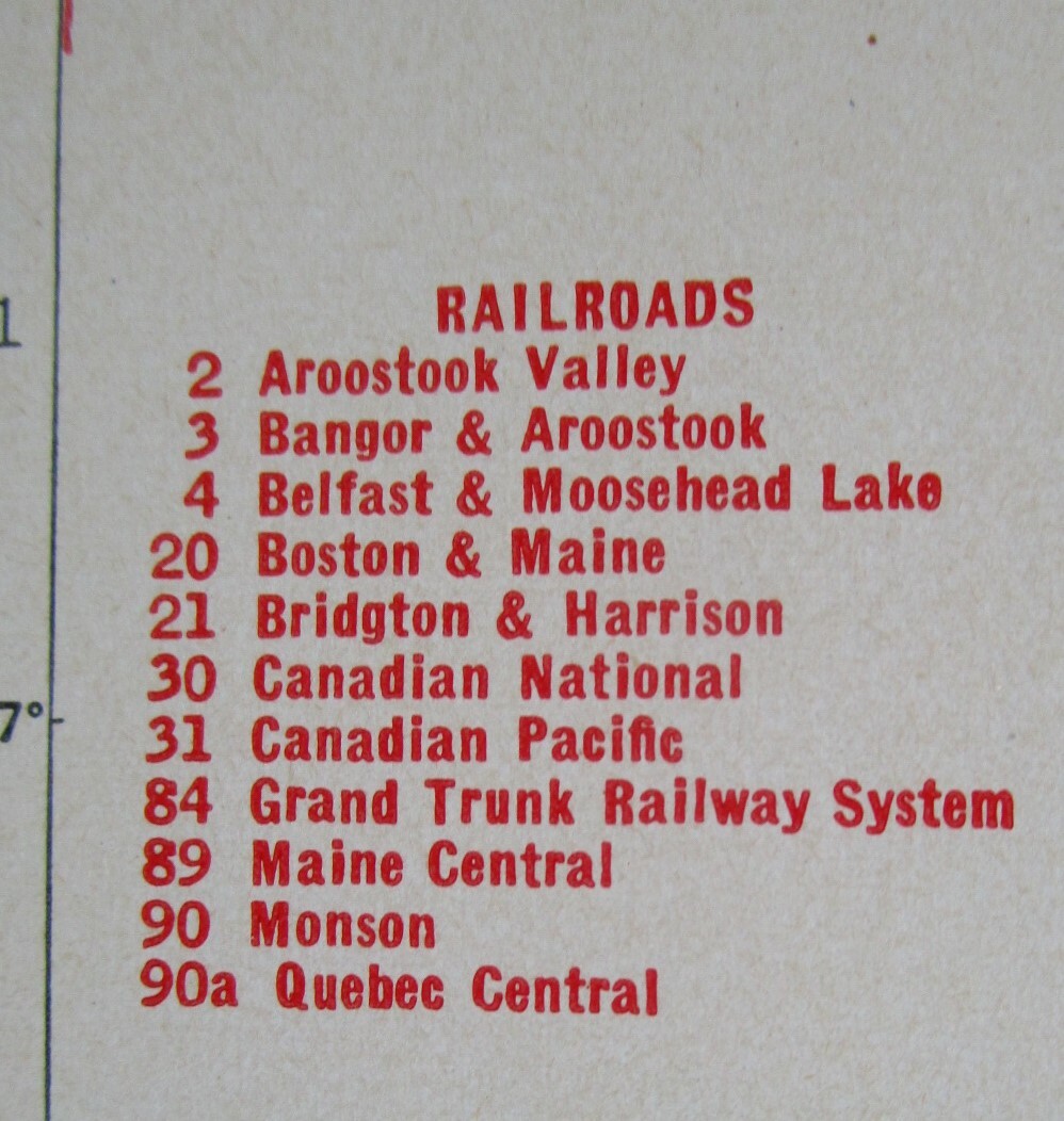 LA ME 1942 LOUISIANA RAILROAD Map OUACHITA & N’WSTRN RR ~or~ MAINE. MONSON RR