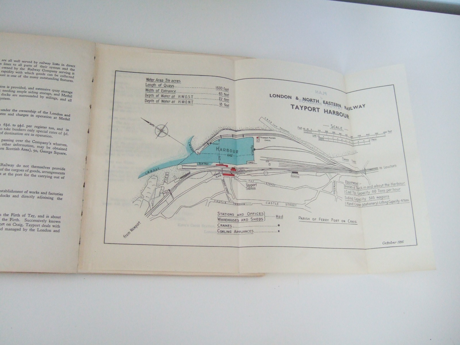 1936 Ports of the LNER Book. 11 Fold-Out Dock Plans. Dock Info, Steamer Services