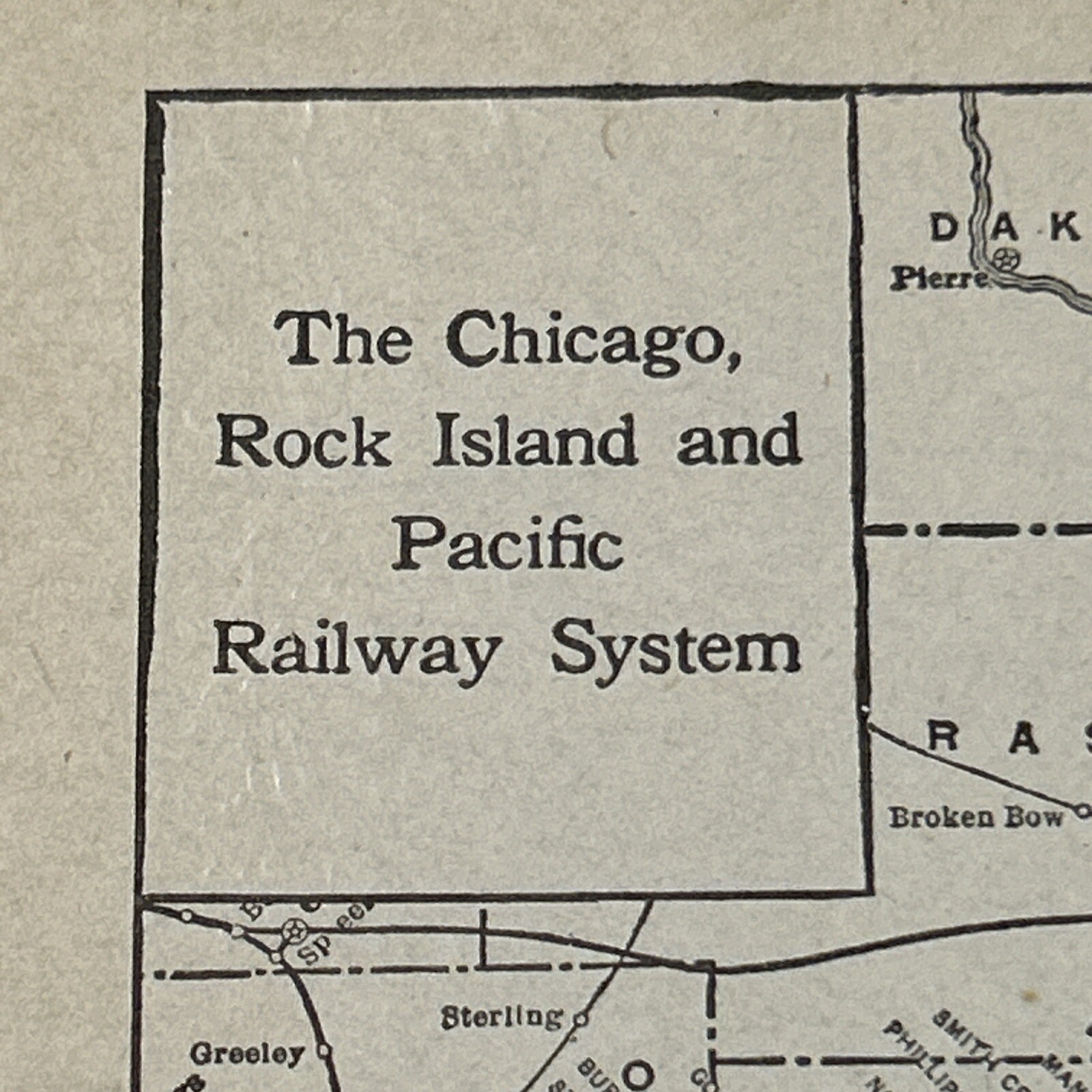 1922 Map The Chicago Great Western & Chicago Rock Island Railway 15”x11”
