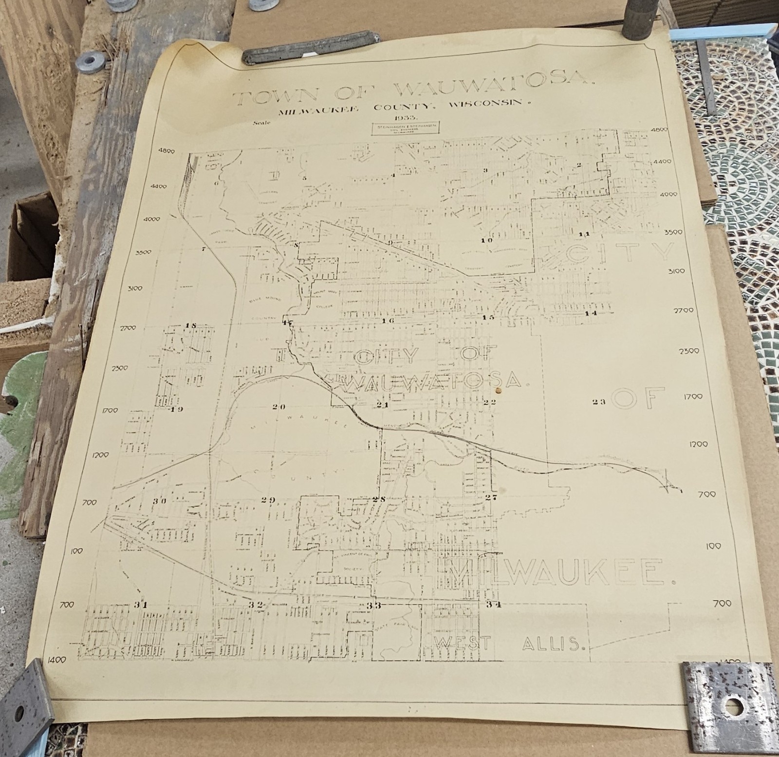 1933 Town of Wauwatosa, WI Map Poster #176
