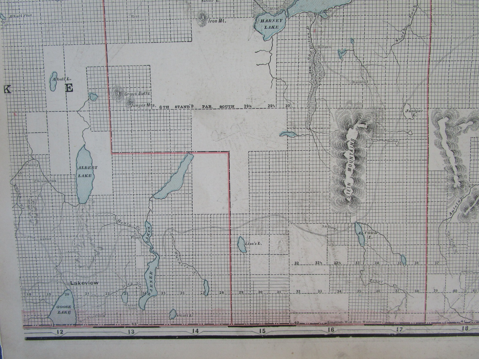 OR 1897 EASTERN OREGON Cram RAILROAD Map SUMPTER VALLEY RR or PROVIDENCE RI City