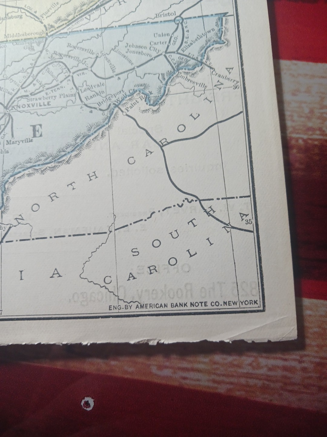 1892 Antique RAILROAD MAP Kentucky & Tennessee all Train Route Lines Mark 9×11″