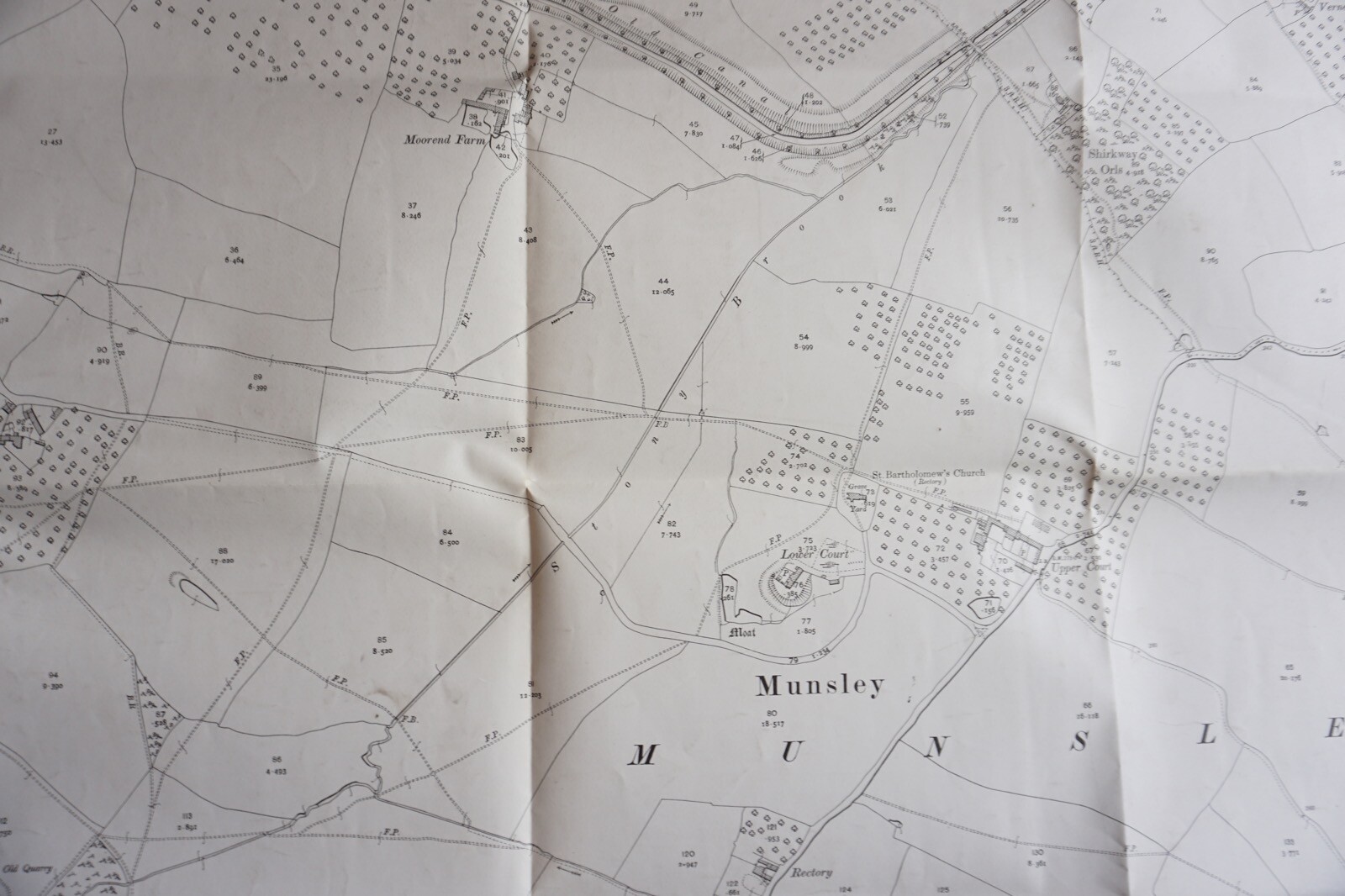 1904 Munsley Herefordshire GWR Great Western OS Railway Map
