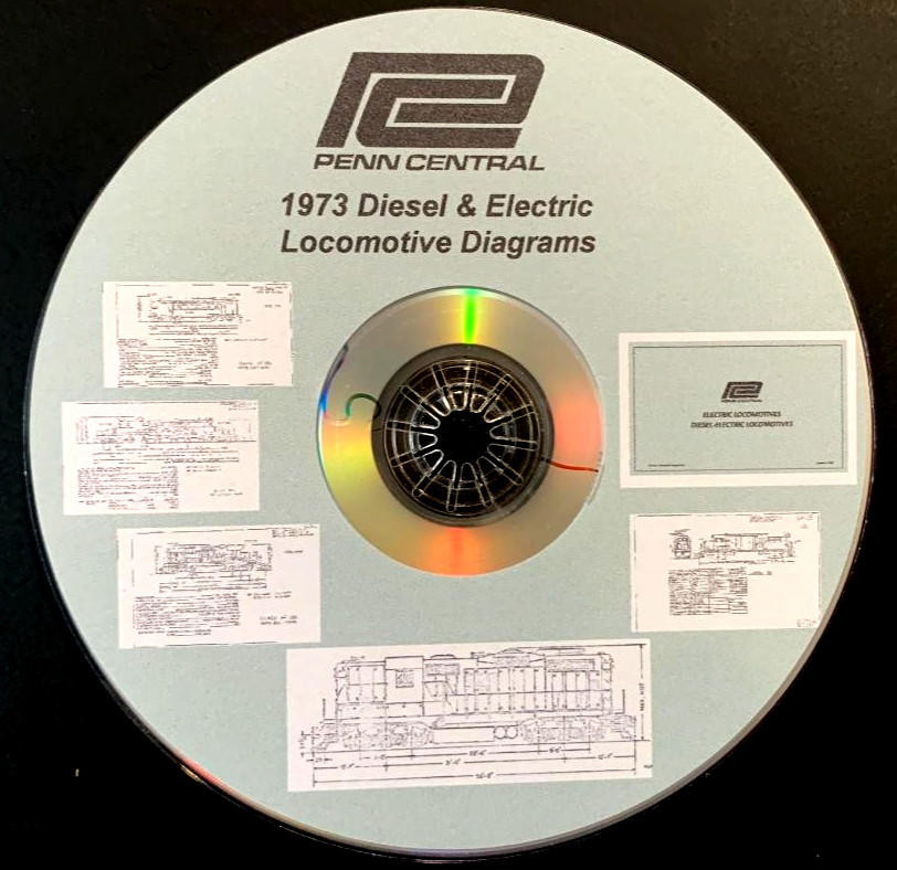 Penn Central 1973 Electric and Diesel Diagrams & Data PDF Pages on DVD