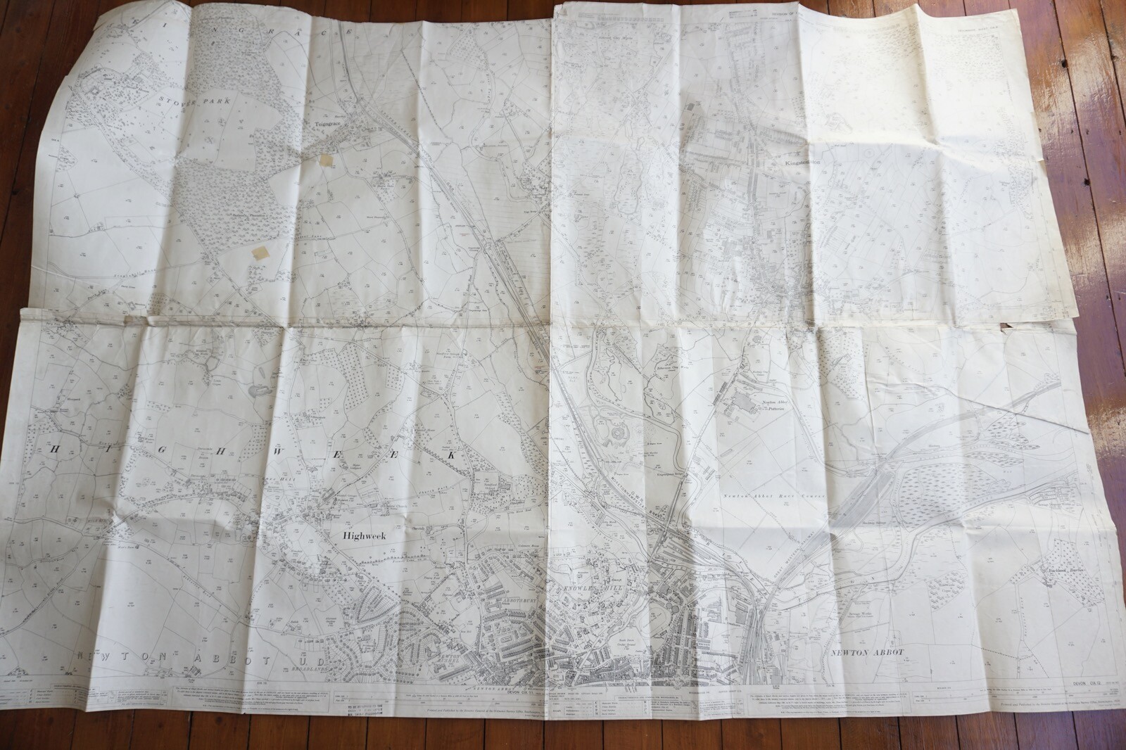 1936 Newton Abbot GWR Kingsteignton Highweek Railway OS Railway Map