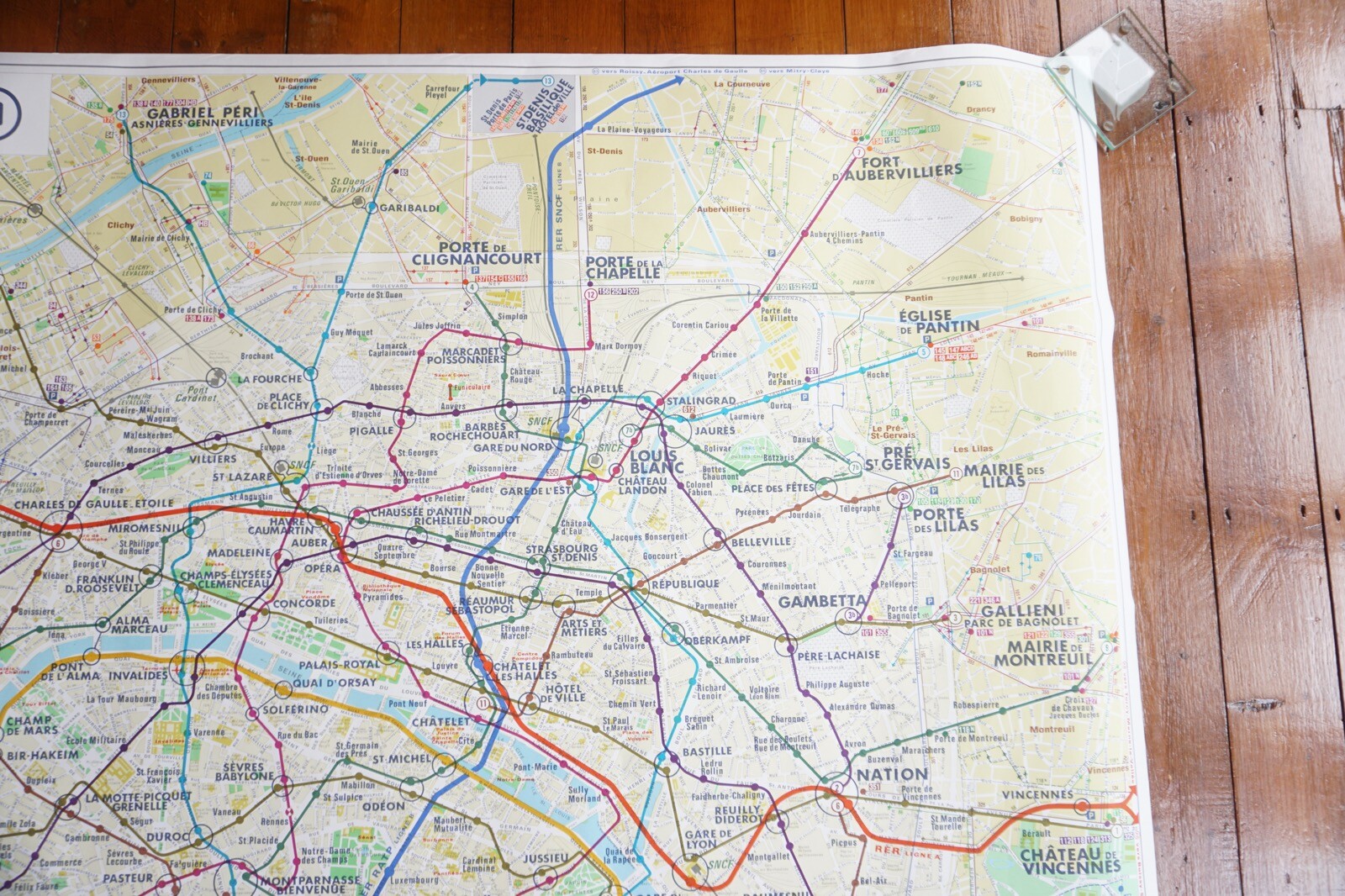 1983 France RATP Metro Underground Tube Map Railway Quad Poster