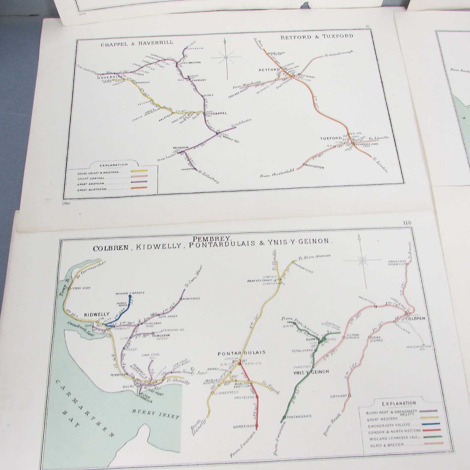Railway Diagram Maps Bundle RCH Joblot 1920s Vintage Original