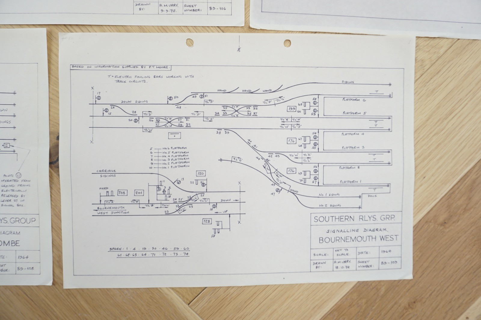 1960s Reprint Railway Track Plan Map Southern Region x8 Ref A