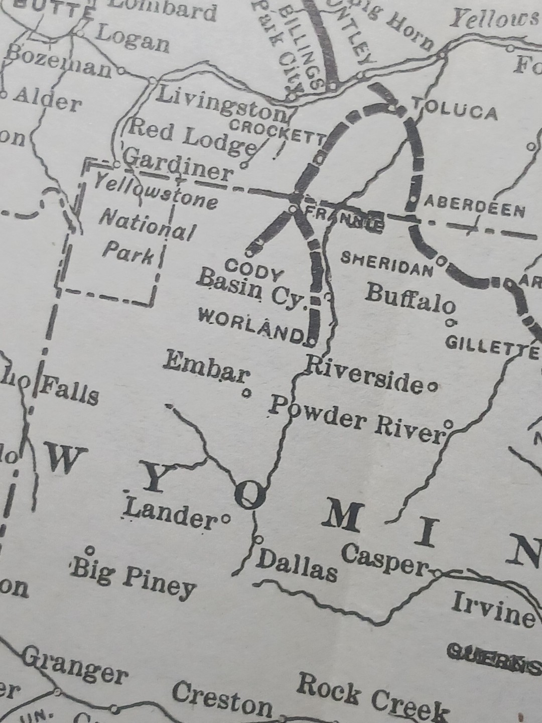 ~1910 Train Route Map GREAT NORTHERN Pacific RAILROAD SYSTEM All Lines 9″x12″