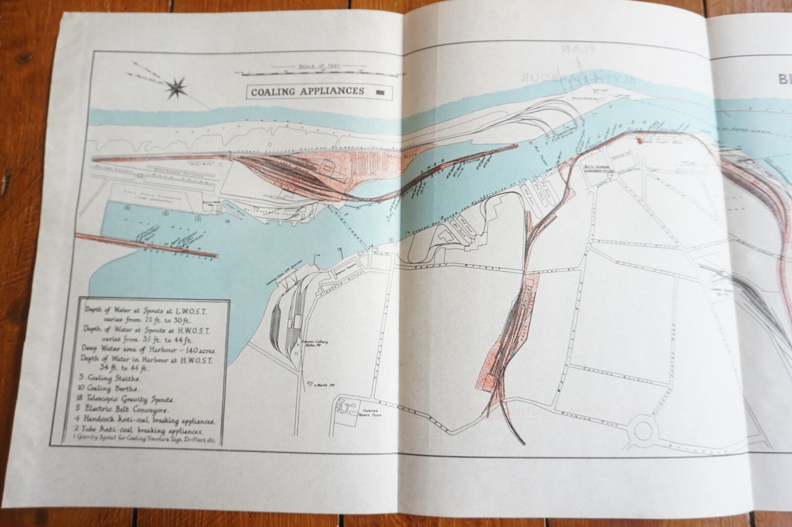 1935 LNER Blyth Harbour & Docks Railway Plan Map
