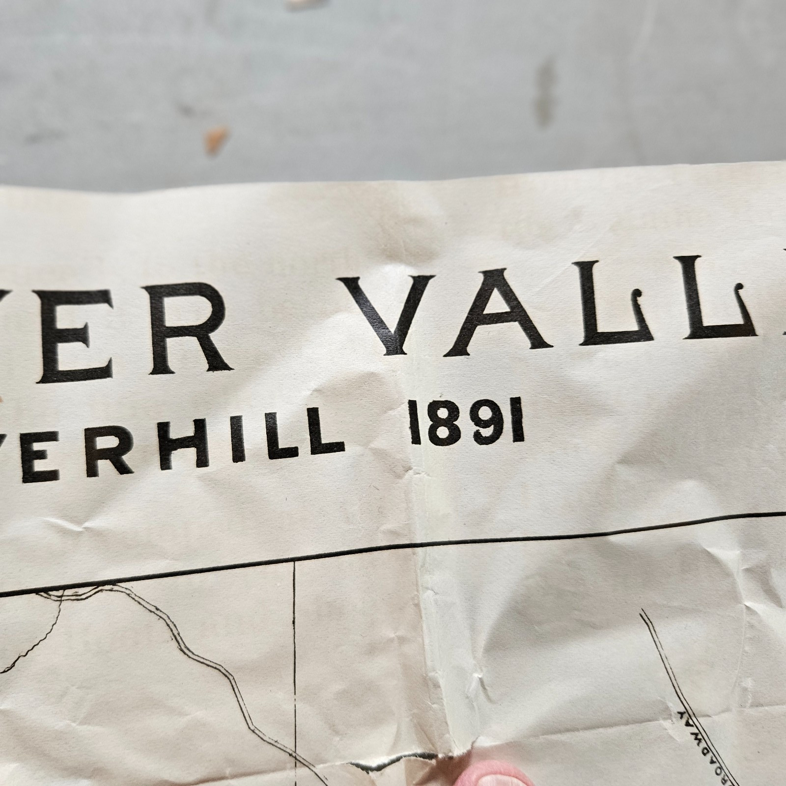 Original 1891 Map Proposed Haverhill & Lawrence MA Railroad