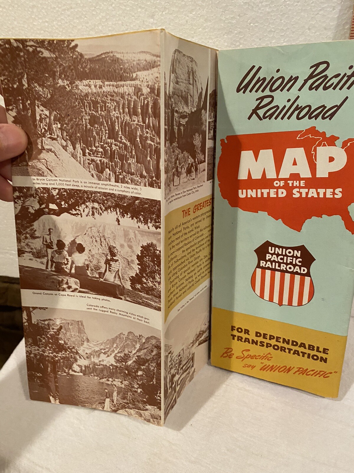 1959 Union Pacific Railroad Map of the United States Rand McNally UPRR TRAINS