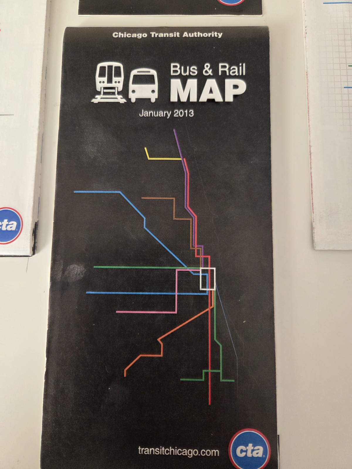 Chicago Transit Authority (CTA) Bus & Rail Maps 2012, 13, 14, 15 +CTA Fares 2013