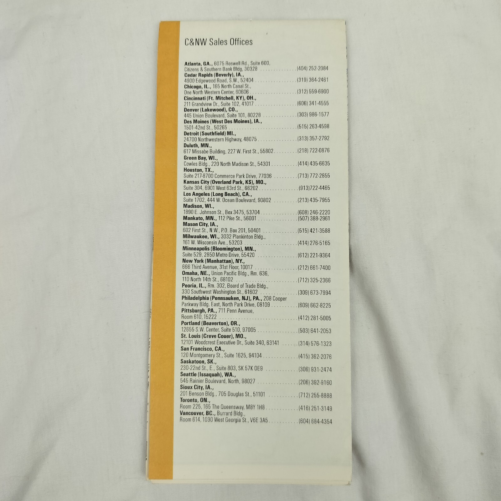 CHICAGO AND NORTHWESTERN TRANSPORTATION COMPANY SYSTEM MAP 1985 Railroad