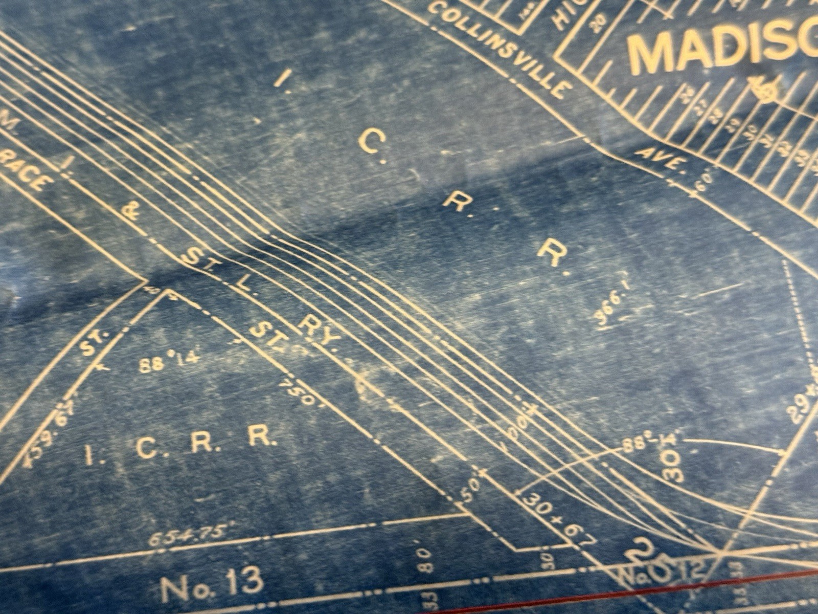 Chicago Peoria St. Louis Right of Way Track Map C P&St L RR 1919 Springfield Ill