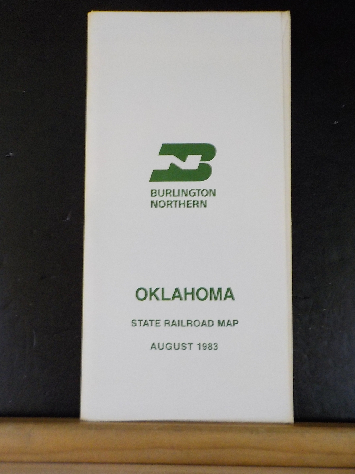 Map Burlington Northern Oklahoma State Railroad Map 1983 August