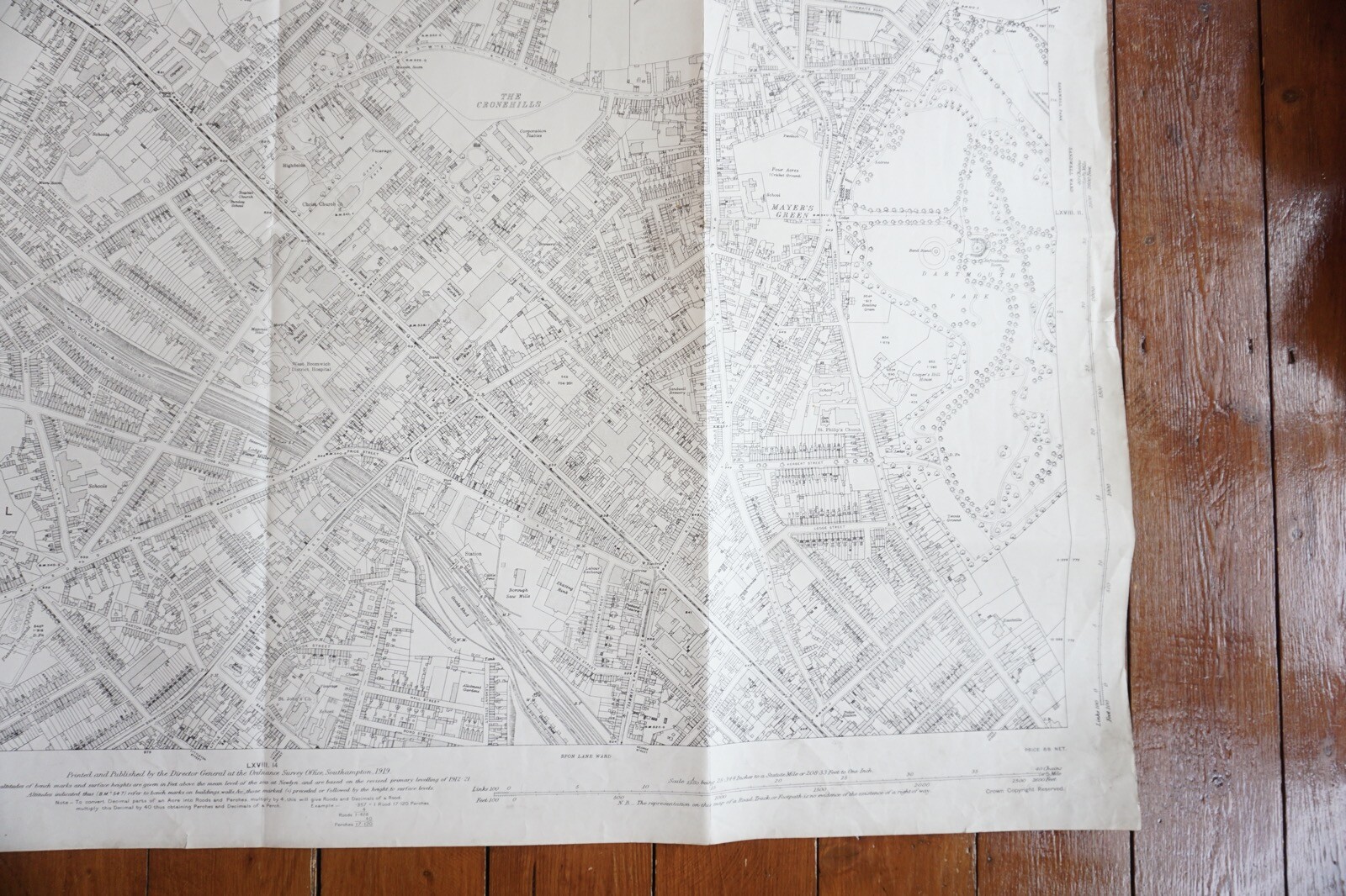 1919 West Bromwich Staffordshire Railway OS Railway Map