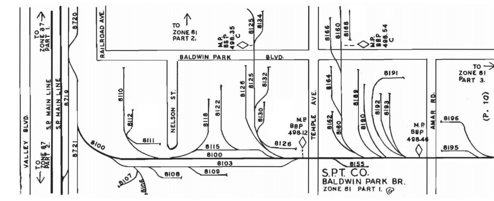 Southern Pacific RR 1985 SPINS – Baldwin Park Branch – LA Div PDF Pages on DVD