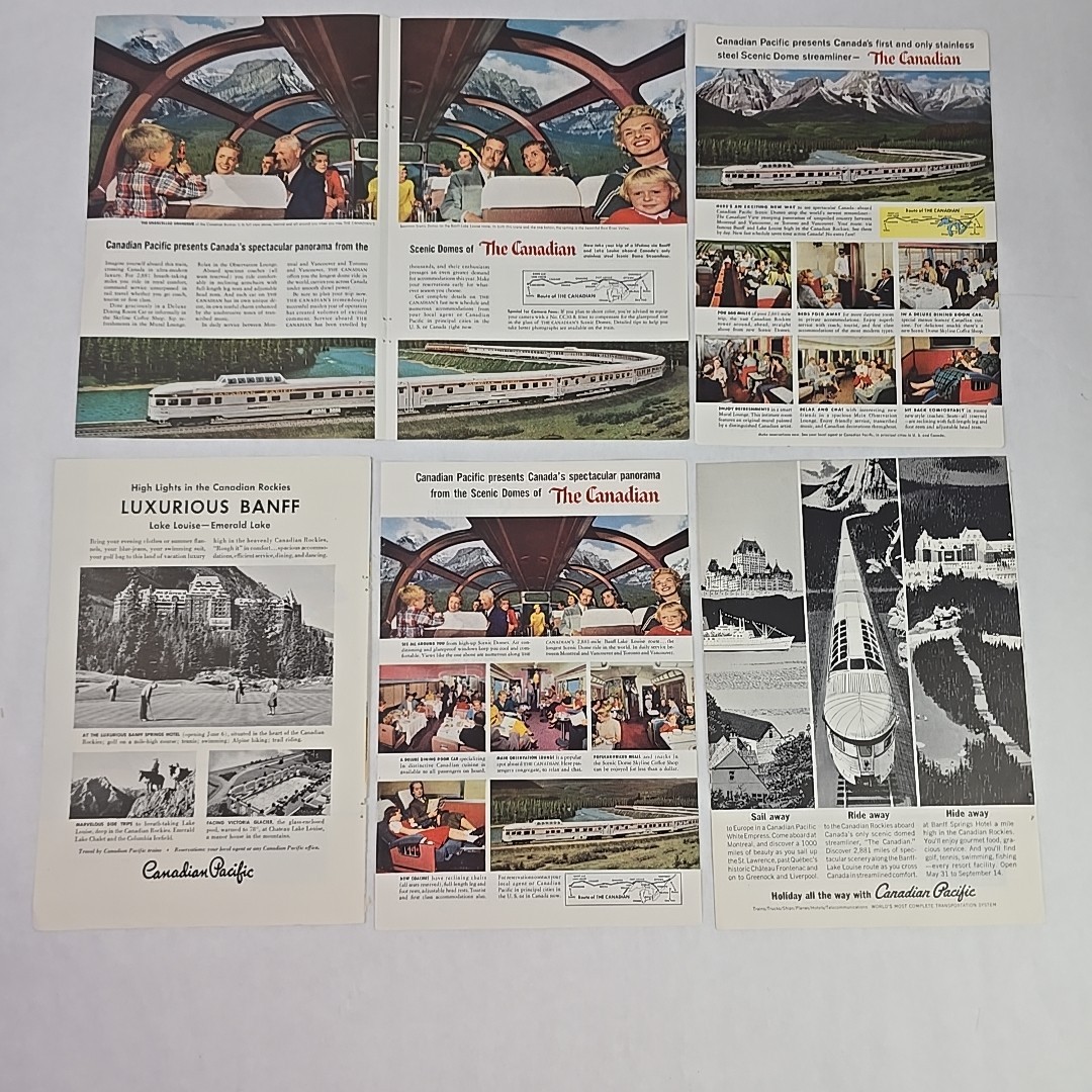 Railroads & Trains Print Ads 1950s Union Northern Southern Pacific Budd Western