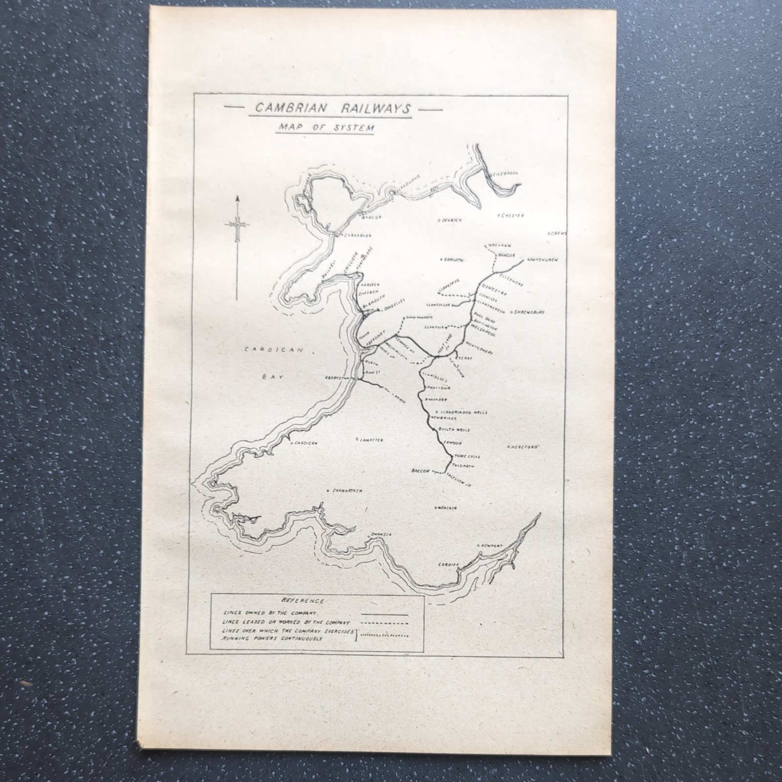 Original 1917 Railway map of Cambrian Railways Map of System
