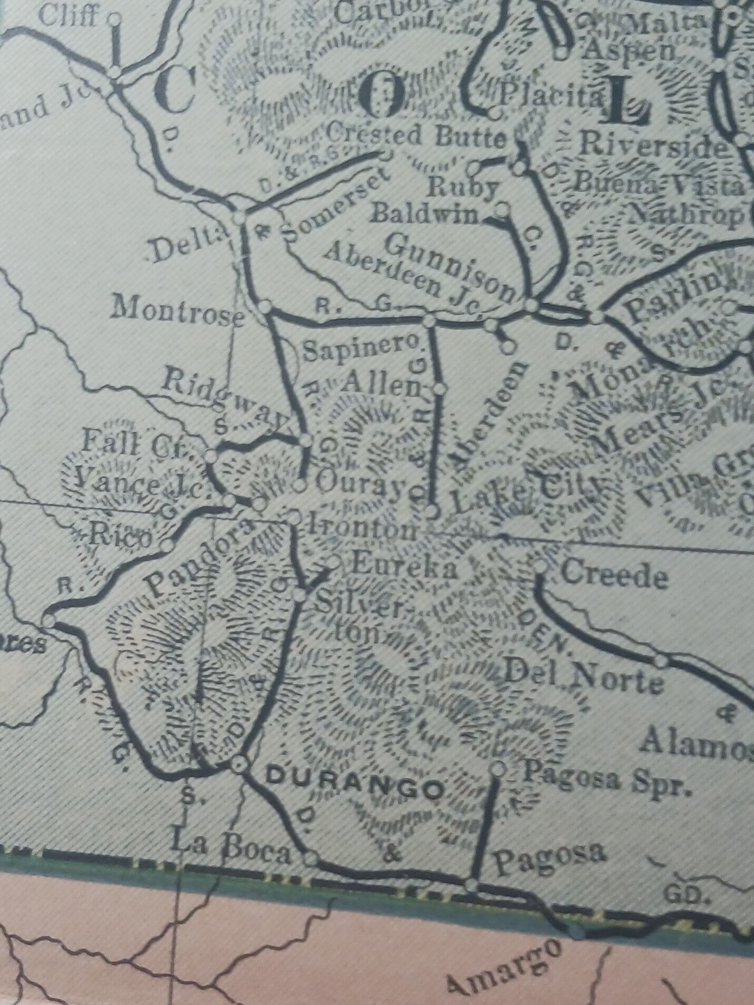 ~1904 Railroad Map UTAH Colorado ARIZONA New Mexico All Lines & Depots 11″x9″