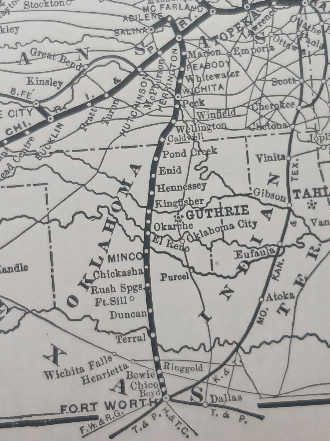 1897 Train Route Map + Report CHICAGO ROCK ISLAND & PACIFIC RAILWAY Indian Ter.