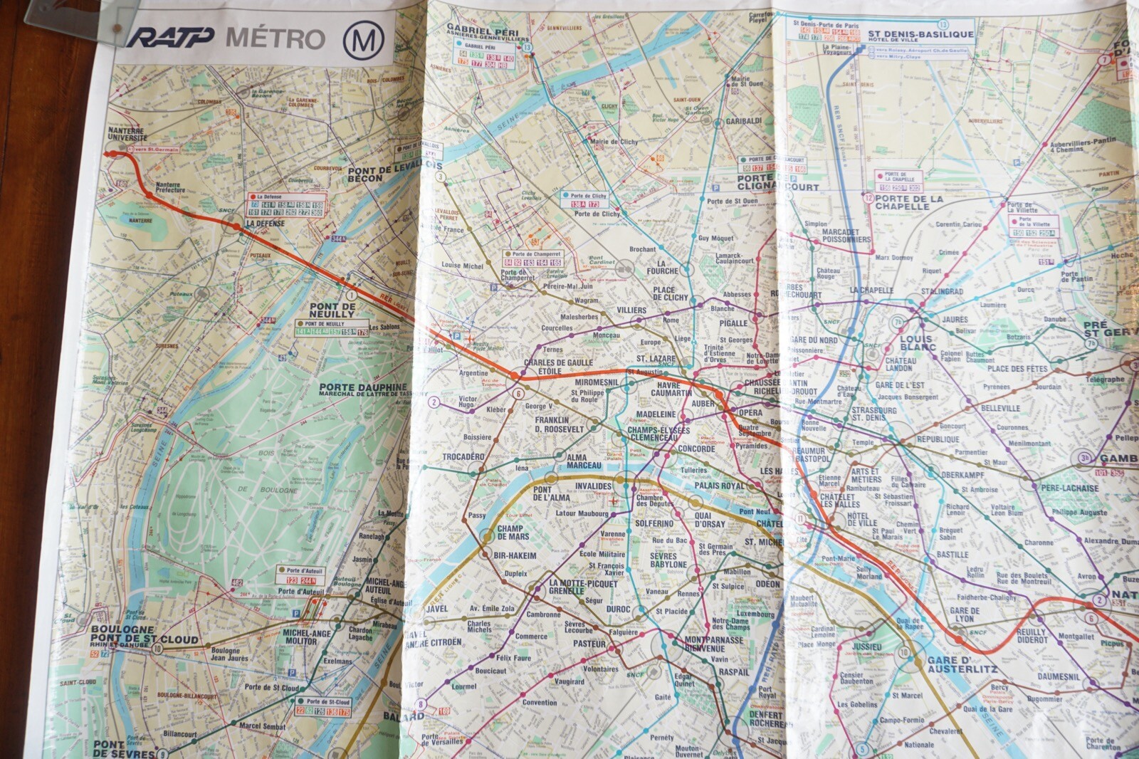 1986 France RATP Metro Underground Tube Map Railway Quad Poster