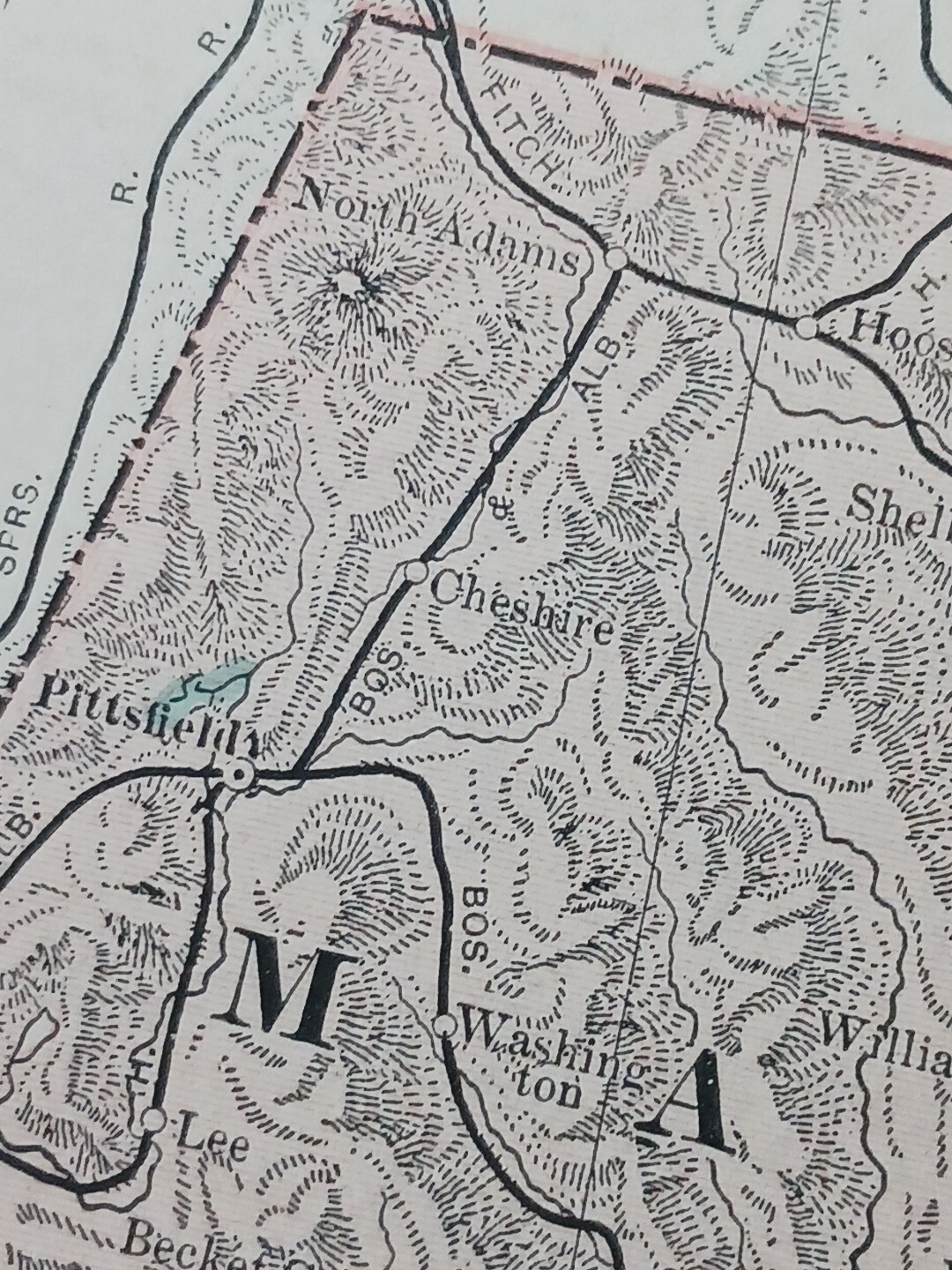 1906 Dated Train Route Map Massachusetts Connecticut all Railroad Lines 11″×9″