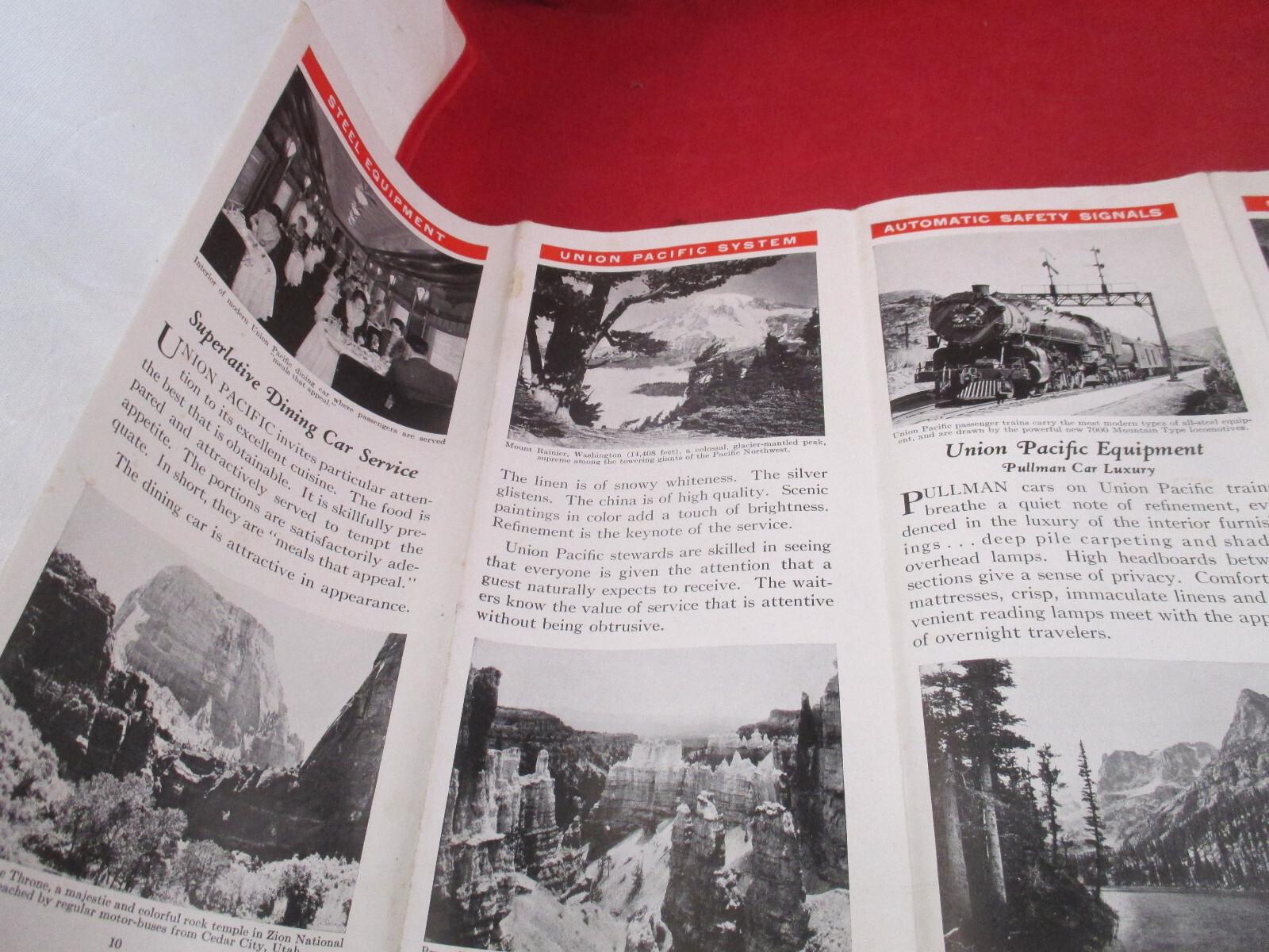 Large 1930 Union Pacific Railroad Route Map of the Union States w/ Photos