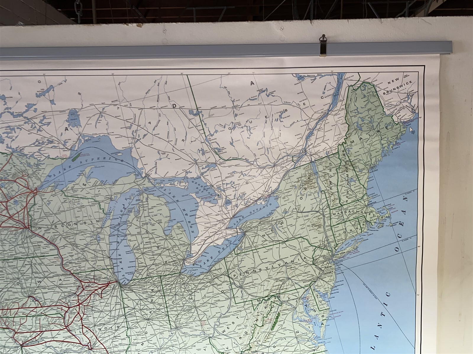 5 foot 1971 Burlington Northern Pacific Railroad Map System