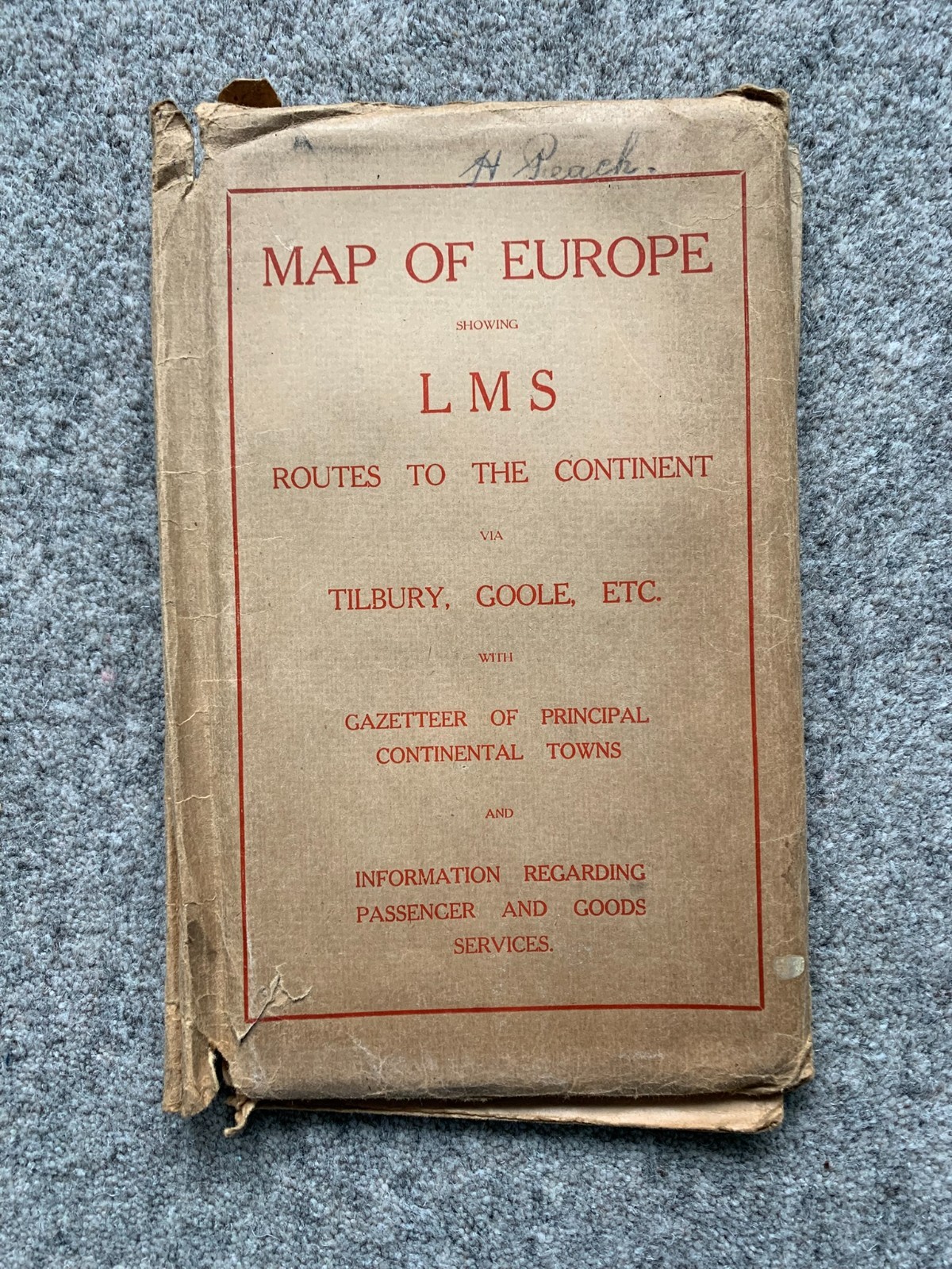LMS Map Of Europe showing LMS routes to the continent