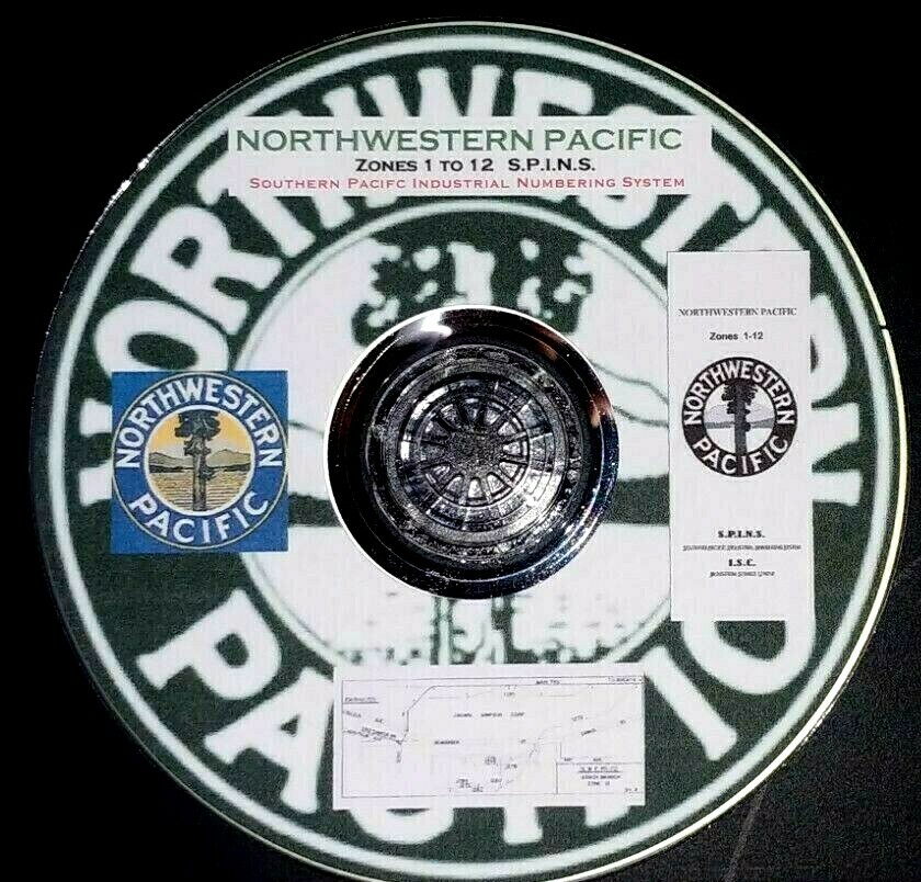 Northwestern Pacific RR Early 1980’s SPINS- Zones 1-12 PDF Pages on DVD