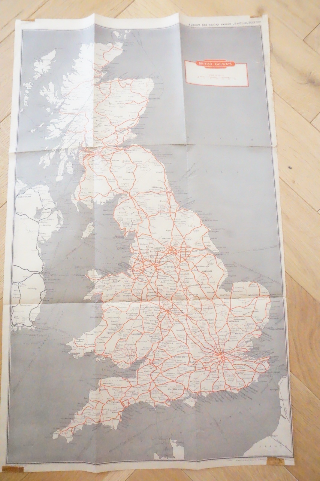 1960 British Rail London Midland Region Passenger Network Railway Map