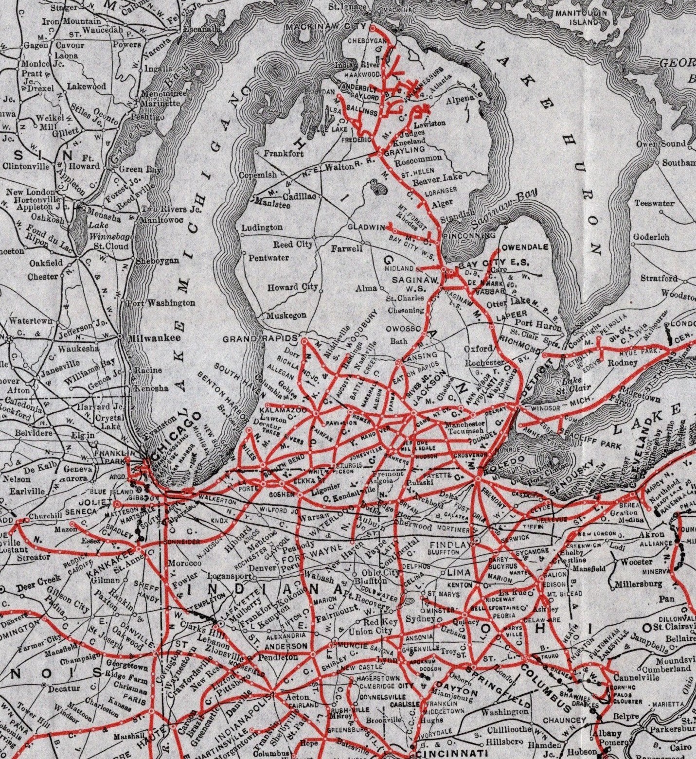 1924 Antique New York Central Railroad Map Vintage New Jersey Railway Map 2801