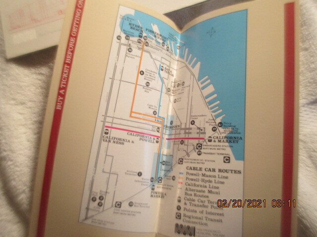 VINTAGE 1984 MUNICIPAL RAILWAY BUS LINES SAN FRANCISCO METRO CABLE CAR GUIDES