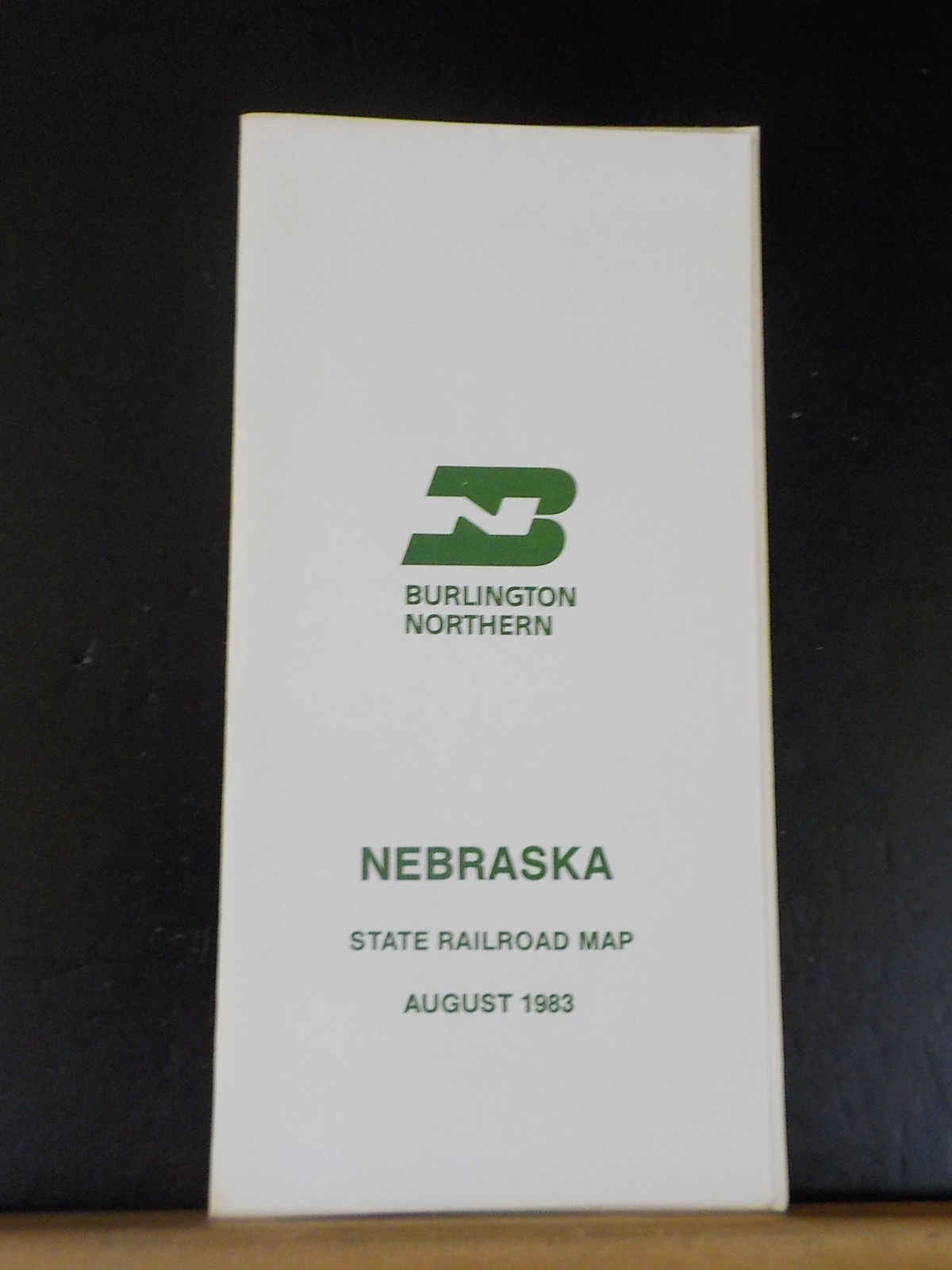 Map Burlington Northern Nebraska State Railroad Map 1983 August