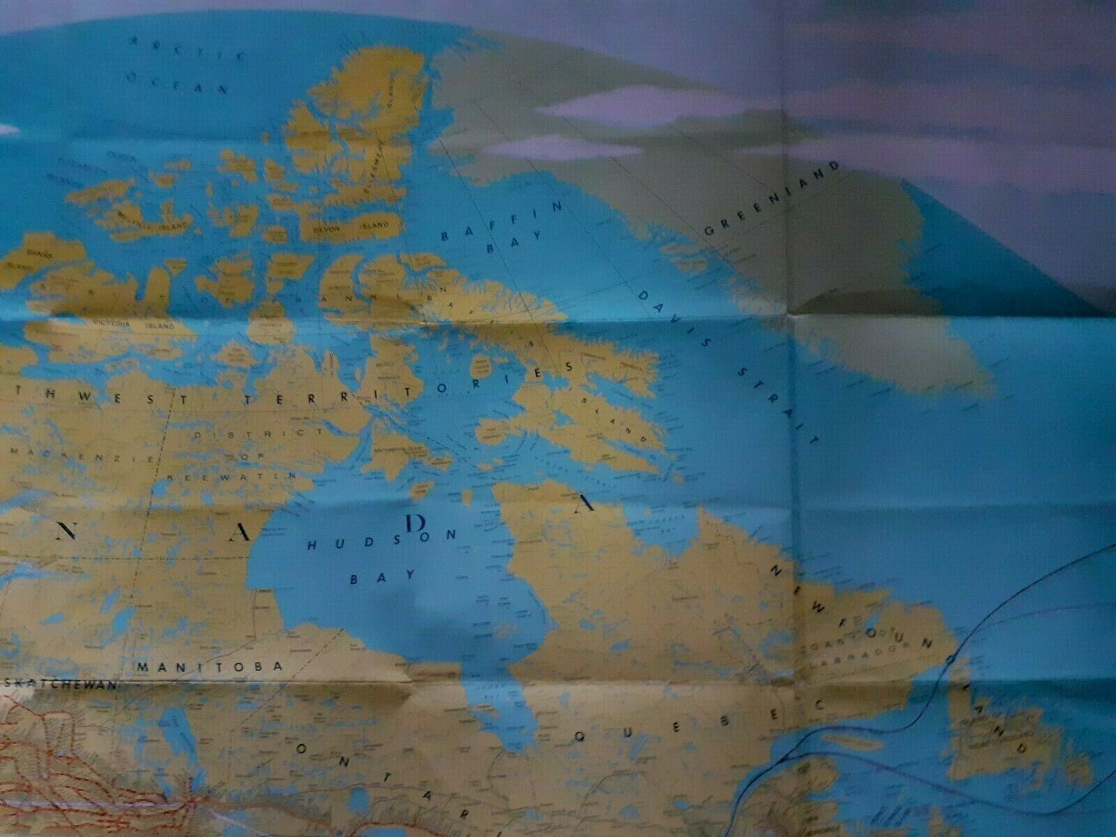 CANADIAN PACIFIC – LARGE POSTER TYPE FOLDOUT BROCHURE – ALL SERVICES MAP – GREAT