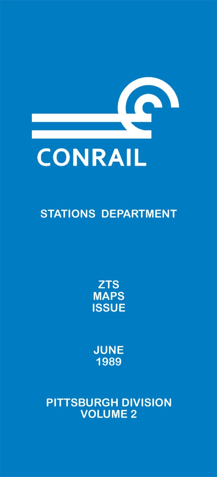 Conrail 1989 Pittsburgh Div Volume 2 Zone-Track-Spot “ZTS” Maps PDF Pages on DVD