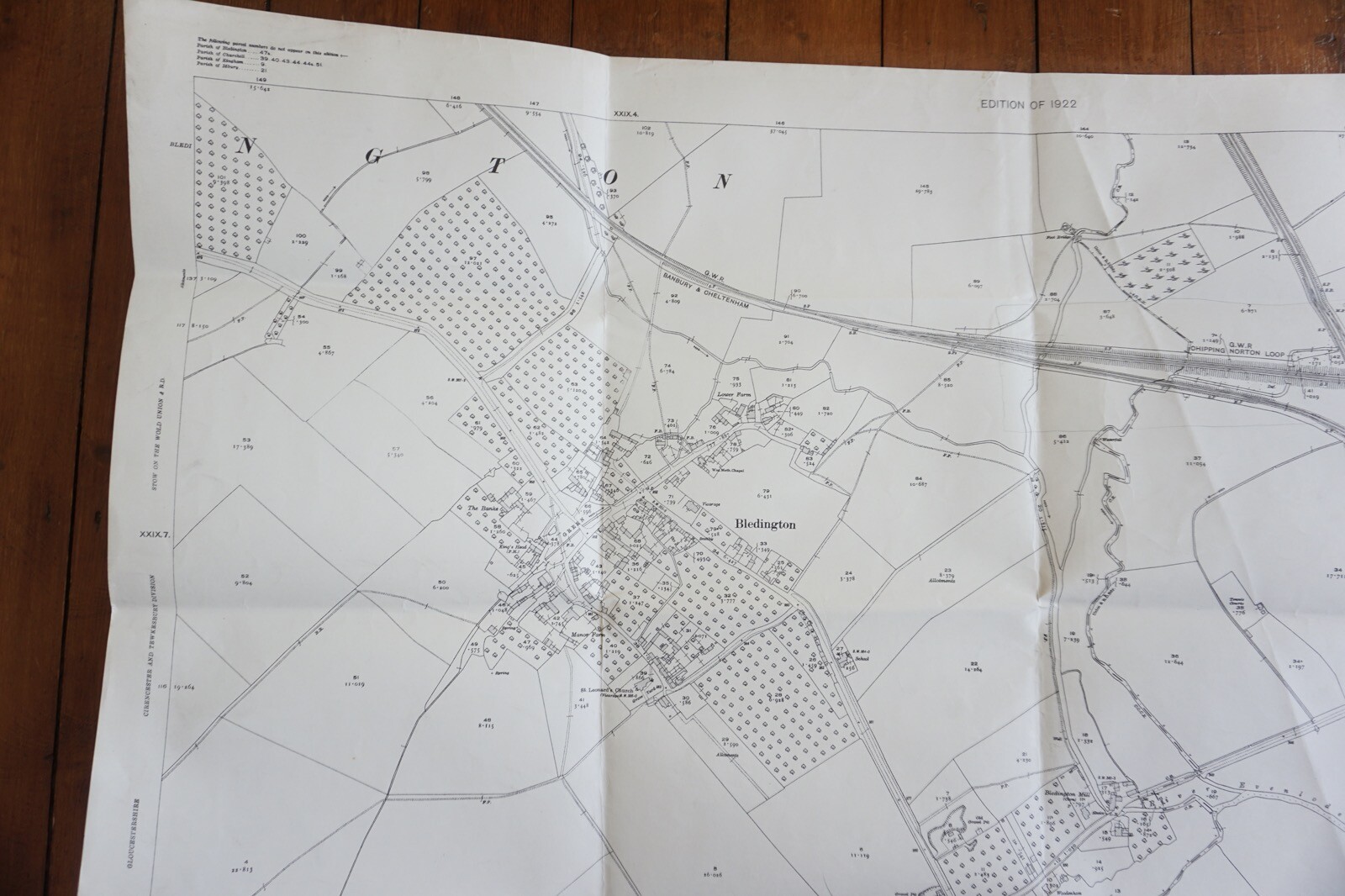 1922 Kingham GWR Chipping Norton Gloucester Railway OS Railway Map