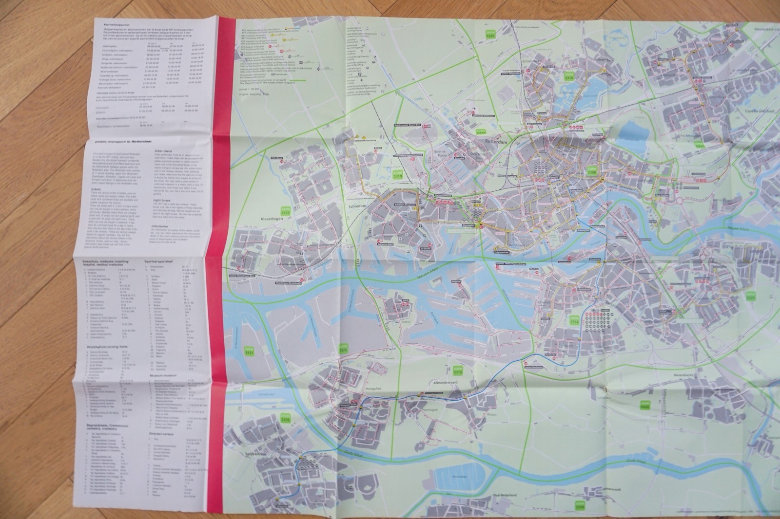 1990 RET Holland Netherlands Bus Tram Railway Route Map