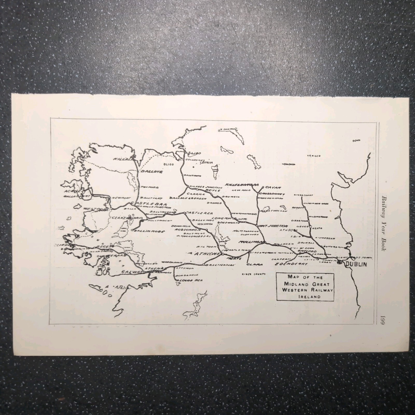 Original 1902 Map of The Midland Great Western Railway Ireland