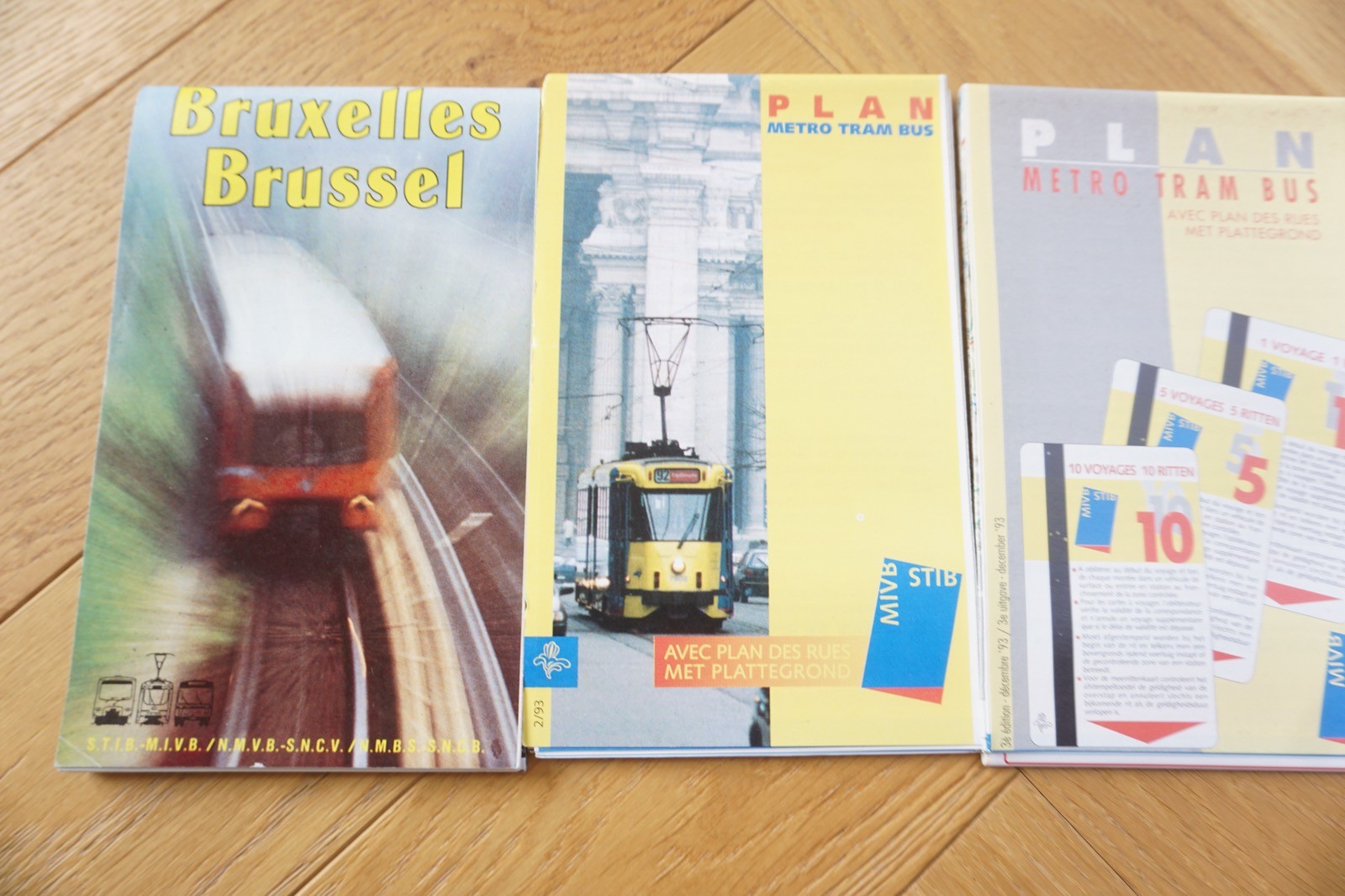 1989 1993 1994 Belgium Brussels Tram Tramways Railway Bus Map x4
