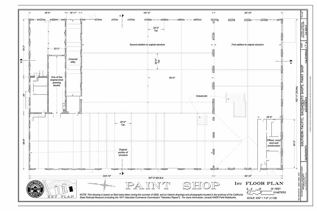 Southern Pacific Sacramento Shops Historic Drawings/Photos/Data PDF pages on DVD