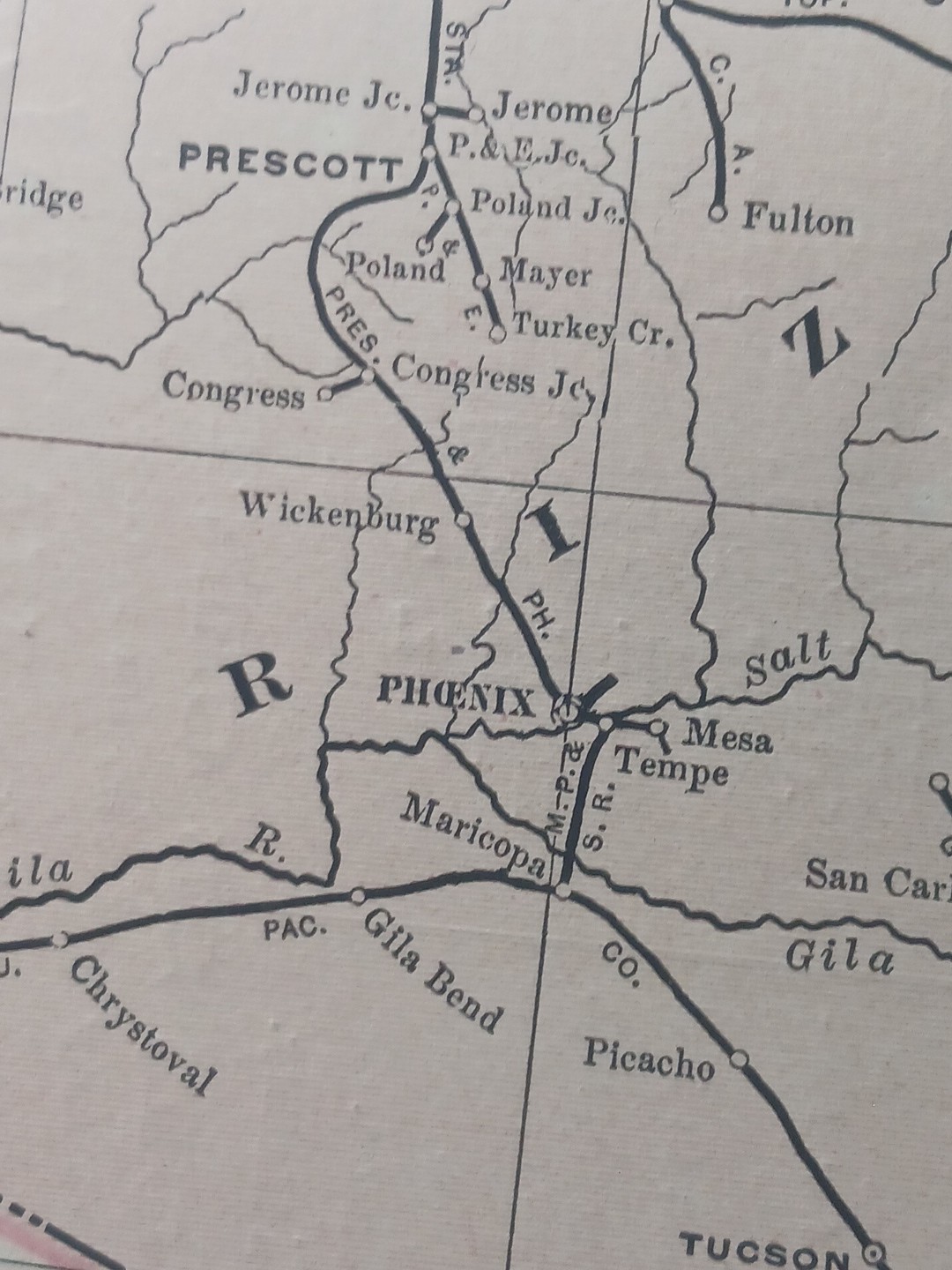 ~1904 Railroad Map UTAH Colorado ARIZONA New Mexico All Lines & Depots 11″x9″