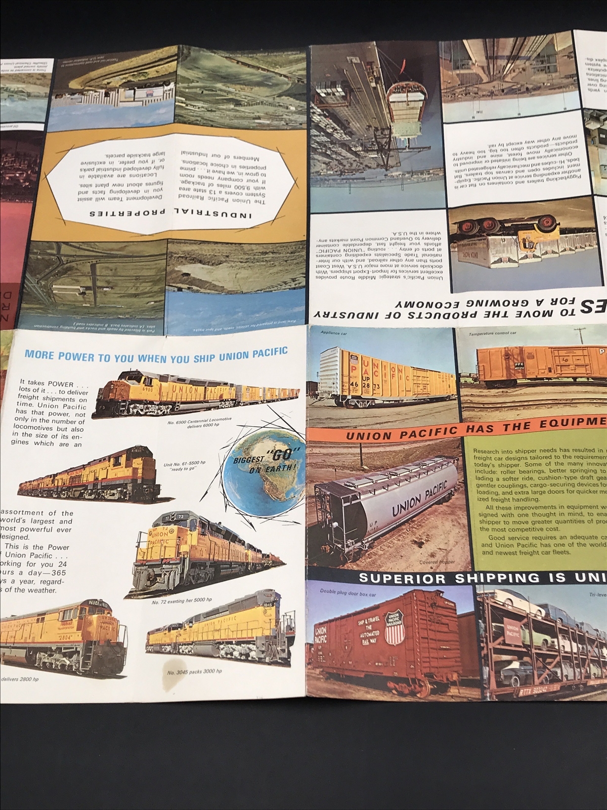 Vintage 1971 Union Pacific Railroad UP Folding Map of USA